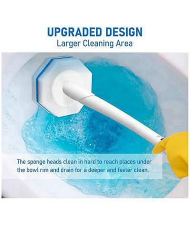 Povxlum Pack of 60 Improved Toilet Brush Sticks Disposable Toilet Cleaning Rods Refills Bowl Scrubber Heads - Buy Online on GoSupps.com