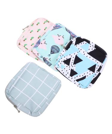 Ciieeo makeup brushes 4PCs Sanit 2 storage bags for women's binding pad different color b