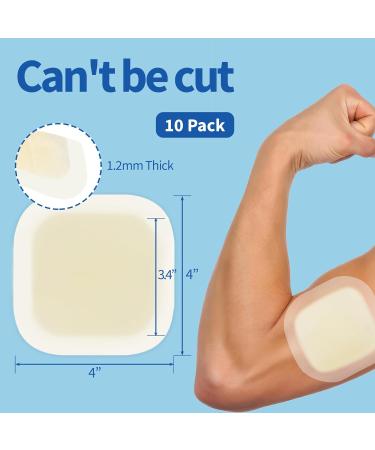 Hydrocolloid Dressings 10x10 cm - Waterproof Adhesive Wound Care for Light Exudate Acne & Bubbles - 10 Pieces 1.2 mm Thick - Buy Online on GoSupps.com