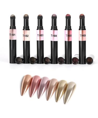  Gcroet_B205_1058272 Nail Powder Pen Chrome Glitter Nail Powder Mirror Effect Nails Gel Polish Pens DIY Decoration - Buy Online on GoSupps.com