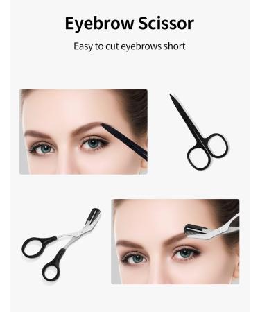 8 PCS Eyebrow Tweezers Set for Women - Precision Tweezer Razors for Facial Hair Removal with Curved Scissors and Travel Case - Buy Online on GoSupps.com