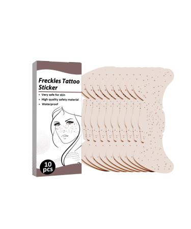 Bnukeye 10 Sheets Waterproof Freckles Patch Tattoos Face T-attoo Stickers for Girls Festival Party Make Up