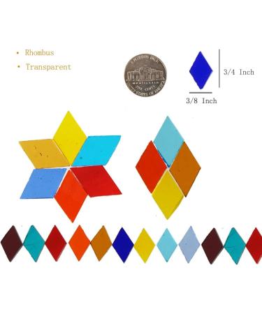 Lanyani 1600 Pieces Transparent Cathedral Glass Mosaic Tiles for Arts and Crafts - Mixed Color Stained Glass Pieces - 4 Shapes - 2.2 Pounds - Buy Online on GoSupps.com