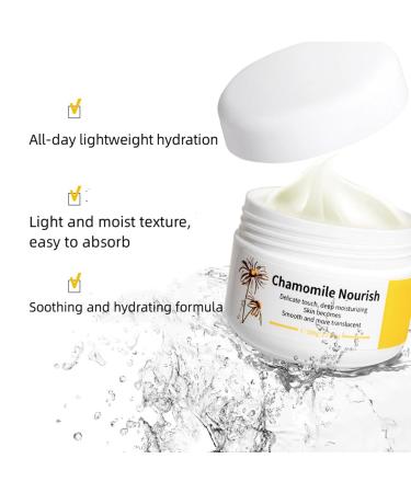 Calm Skin Chamomile Moisturizer Cream | Hydrating Face Lotion for Redness Relief | Ideal for Dry Oily Sensitive Skin | Anti-Wrinkle Formula - Buy Online on GoSupps.com