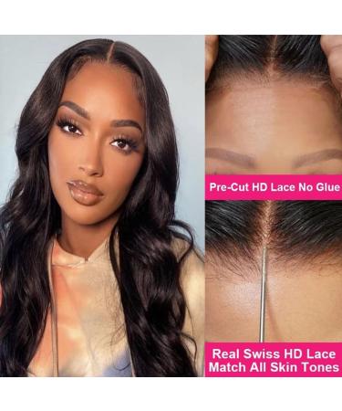 Ahaisy Body Wave Lace Front Wig | Pre Plucked Human Hair | No Glue Needed | 18 Upgraded HD Closure | Black Women - Buy Online on GoSupps.com