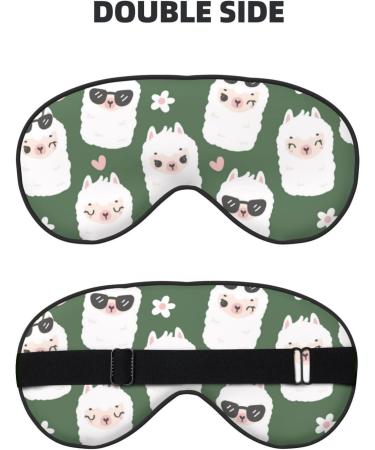 Alpaca Faces Print Eye Mask - Soft Blindfold for Sleep & Travel | Comfortable Elastic Strap Eyeshade - Buy Online on GoSupps.com