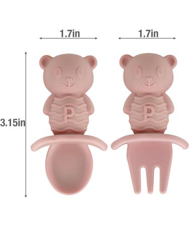 Pandaear 6-Pack Baby Learning Spoon & Fork Set | Silicone Cutlery for 4-6 Months | BLW Eating Utensils for Porridge & Dinners - Buy Online on GoSupps.com