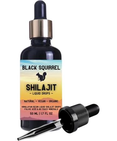Shakra Health Black Squirrel Shilajit Liquid Drops 50ml - High-Strength Himalayan Fulvic Acid & Trace Minerals - Bio & Vegan - Buy Online on GoSupps.com