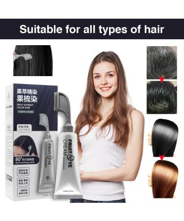 HASAIKA Plant Extract Hair Color Essence Natural Plant Fruits Hair Color Cream for Gray Hair Nourishing Hair Care Brown - Buy Online on GoSupps.com