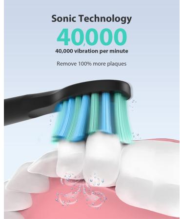 Dnsly Electric Toothbrush for Adults   Ultrasonic Rechargeable Sonic Toothbrushes   5 Modes with Smart Timer   4 Hours Charge for 30 Days Use   4 Black Toothbrush Heads A-black - Buy Online on GoSupps.com