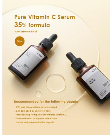 35% Pure Vitamin C Serum for Face - Japanese Coix Barley Extract | 30ml 1oz - Brightening & Anti-Aging - Buy Online on GoSupps.com