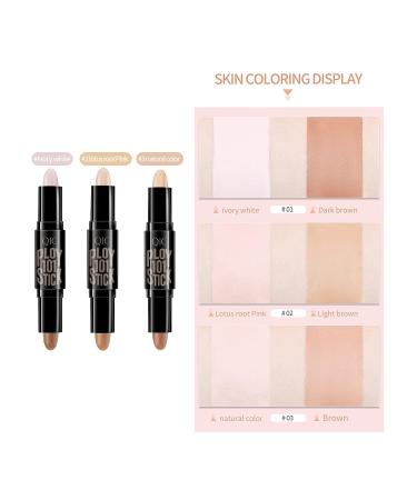 2-in-1 Highlight Contour Stick - Cruelty Free Makeup for Effortless Contouring and Shading (02) - Buy Online on GoSupps.com