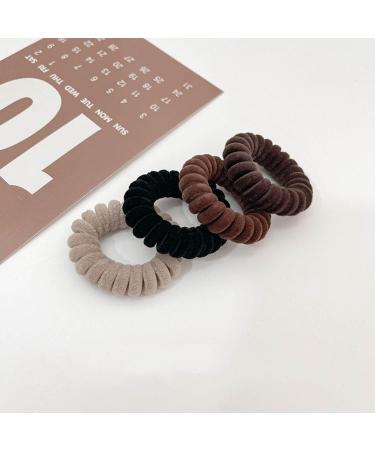 Grutyopkn Velvet Spiral Hair Ties 4 Pack - Elastic No Crease Ponytail Bands for Women - Multi-colored - Buy Online on GoSupps.com