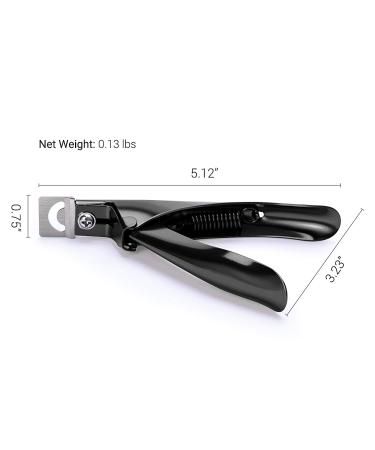 Professional Acrylic Nail Clipper for Fake False Nails - Rustproof Nail Trimmer for Manicure & Pedicure - Black Nail Art Tool - Buy Online on GoSupps.com