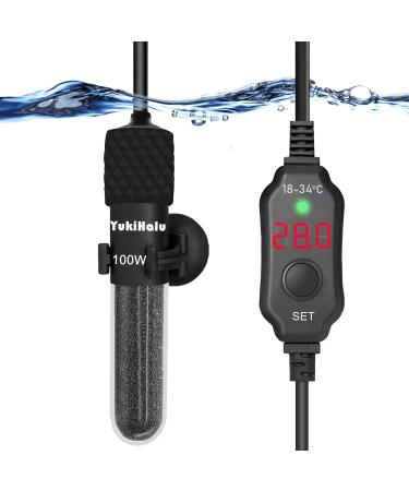 Yukihalu mini aquarium heating 25W 50W 100W 200W with integrated thermometer external temperature controller used for 1-150 liter aquariums (100 watts)