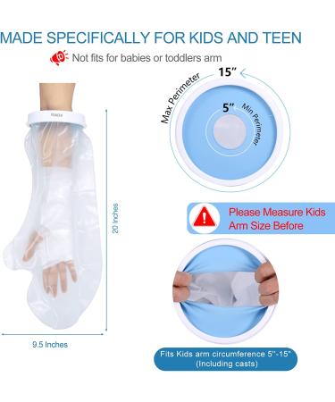 YUNCHI 100% Waterproof Arm Cast Cover for Kids - Reusable Bandage Protector for Broken Arms, Hands, Elbows, Wrists, and Fingers - Watertight Shower Bag for Bathing - Size Kids M - Buy Online on GoSupps.com