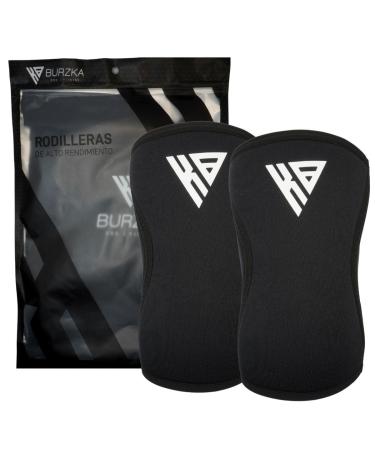 Neoprene Knee Pads 7 mm Weight Lifting Powerlifting Gym Cross Training Compression Support Knee Support (Black Small) Small Black