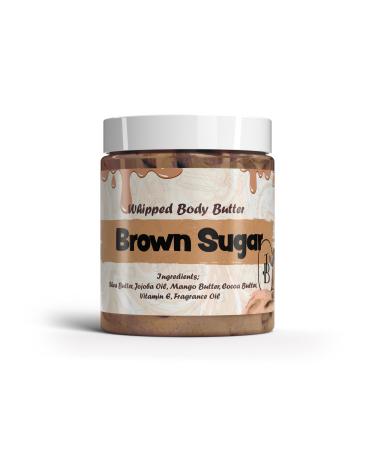 Jersey Botanical - Brown Sugar Whipped Body Butter 8oz. With Shea Butter Mango Butter Cocoa Butter Creamy Natural Smooth Long-lasting Intense Moisturizer