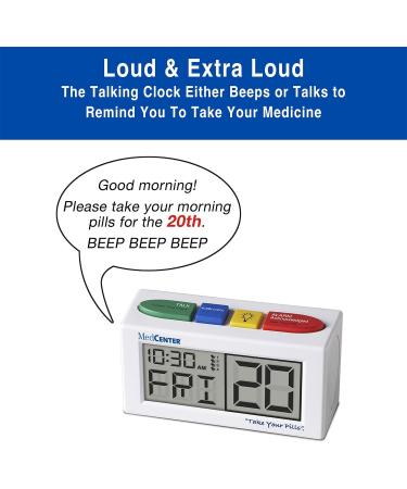 Monthly Pill Organizer System - 31 Day Pill Box with 4 Daily Compartments & Talking Alarm Clock for Medications Vitamins and Supplements - Buy Online on GoSupps.com