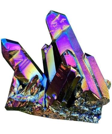 Natural Quartz Crystal Rainbow Titanium Cluster Rare Craft Stone Healing Reiki Mineral Specimen Decoration - Buy Online on GoSupps.com