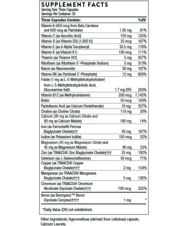 THORNE Basic Prenatal or Pregnant and Nursing Women - 90 Capsules - Buy Online on GoSupps.com