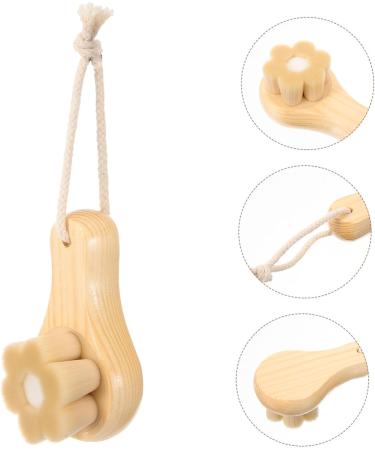 Gogogmee Facial Wash Brush with Wooden Handle Face Cleansing Brush Facial Exfoliator Exfoliating Face Scrubber Skin Care Tools Face Exfoliator Brush Face Brush Face Wash Brush - Buy Online on GoSupps.com