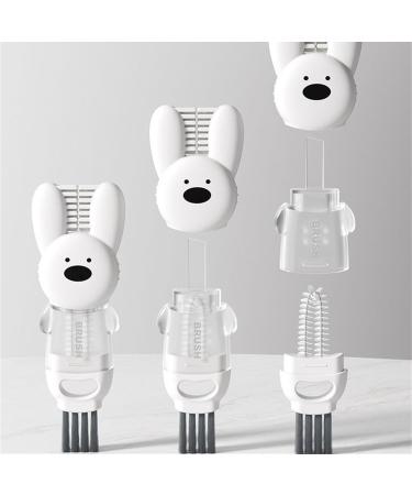 Multifunctional Brush Cup Lid Brush for Hard to Reach Areas Easy Storage Bottle Gap Cleaner White  - Buy Online on GoSupps.com