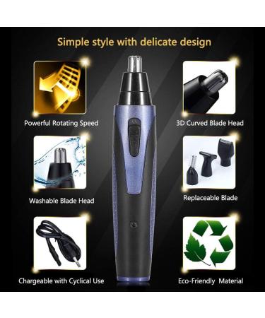 Buy 4-in-1 Nose Hair Trimmer & Electric Face Shaver Set - 360 Curved Head Stainless Steel Durable ABS - Black & Blue - International Shipping Available - Buy Online on GoSupps.com