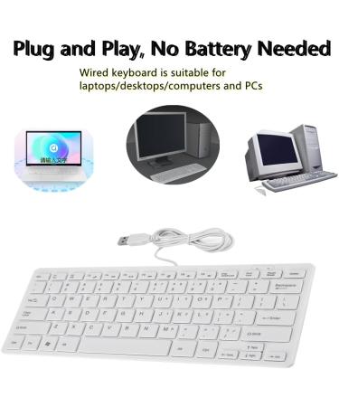 White Wired Mini Keyboard for Mac & PC | Compact USB Keyboard for iMac MacBook Pro/Air Windows Laptops - Riuty - Buy Online on GoSupps.com