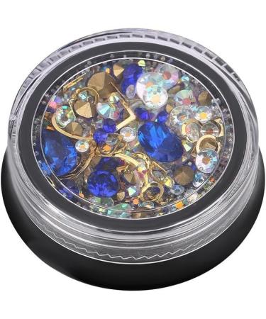 Manicure Crystal Decoration Colorful Fake Pearl Gems Jewelry Bottom Nail Art Glitter Rhinestones Manicure DIY Decoration Accessories Multi-size (Blue) - Buy Online on GoSupps.com