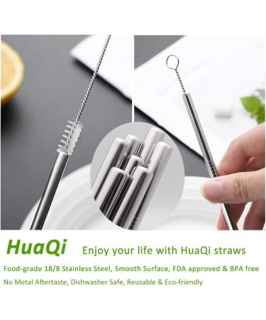 Stainless Steel Straws Set with 10 Straight Reusable Drinking Straws for 30oz and 20oz Tumblers - Includes 2 Cleaning Brushes - Buy Online on GoSupps.com