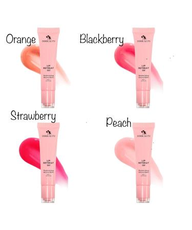 Shop DD BEAUTY Lip Retreat Oil - Sheer Color Mineral Based Moisturizing Glossy Balm with Vitamin E & Squalane - Revitalize Dry Lips (Peach - Buy Online on GoSupps.com