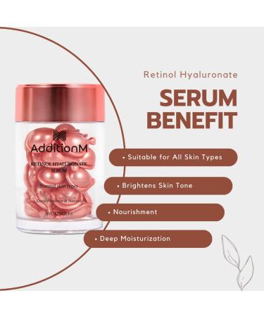Retinol-Hyaluronate Serum Capsules (30 pcs) by AdditionM Fine Lines Wrinkles & Dark Spots - Fragrance-Free Deeply Hydrating - Buy Online on GoSupps.com