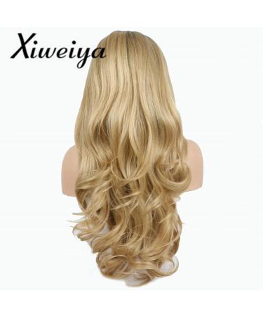 Natural Look Wavy Synthetic Wig - Dark Roots Black/Blonde Ombre Heat-Resistant High Quality - Buy Online on GoSupps.com
