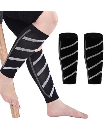 1Pair Calf Compression Sleeve for Women & Men Highly Elastic Compression Sleeves Shin Splints and Calf Support Sleeves for Fitness Running Injury Recovery Muscle Cramps Legs Pain Relief black