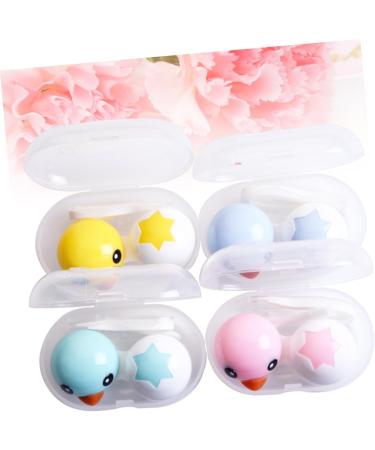 Buy SOLUSTRE 4-Piece Duck Colored Contact Lens Holder Set - Stylish & Practical Lens Cases for International Shipping - Buy Online on GoSupps.com