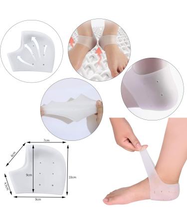 4 Pieces Silicone Heel Cushion | Breathable Heel Spur Inserts for Pain Relief | Dry Cracked Skin Protection | Comfortable Heel Pillows - Buy Online on GoSupps.com