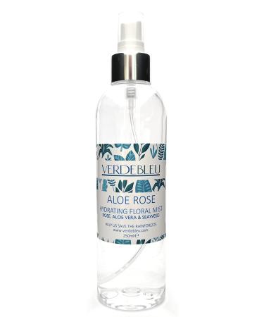 Verdebleu - Hydrating Aloe Rose Water - Hydrating and Aromatic Cleanser Toner Primer to Scent and Refresh. We Donate 5% of Profit to Help Save Rainforests. 250ml