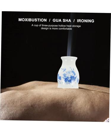 Partykindom 3 STK Gua Sha Pot Tool - Moxa Stick Burner for Kegel Treatment | Blue & White Porcelain Moxibustion Massage Device - Buy Online on GoSupps.com