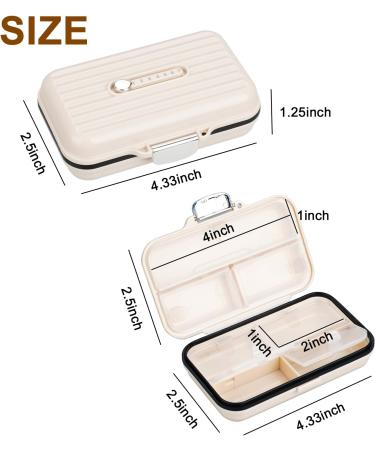 2Pcs Weekly Pill Organizer - Portable Travel Medicine Case with 7 Compartments for Supplements & Fish Oil - Cute & Convenient Daily Medication Planner - Buy Online on GoSupps.com