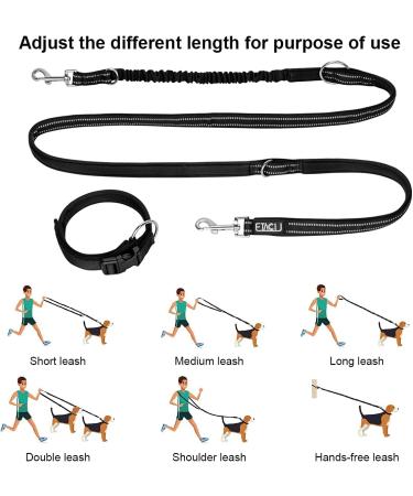 Etaccu Double Linen Freehand Practice Lines for Medium to Large Dogs - 2m Non-Slip Reflective Handle (Black) | Strong & Durable for 35kg - Buy Online on GoSupps.com