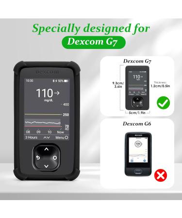 Buy Dexcom G7 Coated Silicone Shockproof Receiver Case with AirTag - Protective Cover for Dexcom G7 Reader - YouShares 01 Black - Buy Online on GoSupps.com