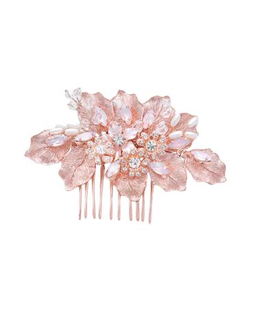 FRCOLOR Floral Hair Comb Bridal Hair Pin Bridal Headpiece Tiara Hair Accessories Bridal Headdress Comb Wedding Bride Bridal Hair Comb