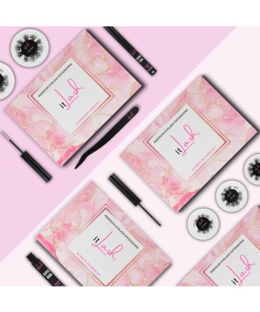 itLASH Ultimate Eyelash Extension Kit - DIY Home Application w/ 30 Premium Lash Segments, Applicator, Adhesive & Sealer - 48 Hour Hold, 10mm 12mm 14mm - Buy Online on GoSupps.com