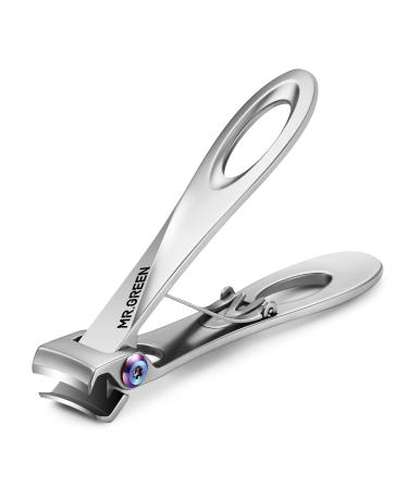 MR.GREEN Nail Clippers Wide Jaw Opening Stainless Steel Fingernail Clipper Thick Hard Toenail Cutter Manicure Scissors Tools (Nail Clipper (Large))