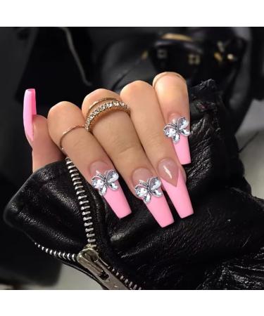 10pcs Shiny Zircon 3D Alloy Butterfly Nail Charms - DIY Manicure Jewelry Accessories - Buy Online on GoSupps.com