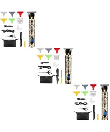 Angoily 3 Sets Grooming Clipper Mens Beard Trimmer Professional Barber Clippers Cordless Trimmer Hair Trimmer for Men Trimmer for Men Professional Stainless Steel Man Household