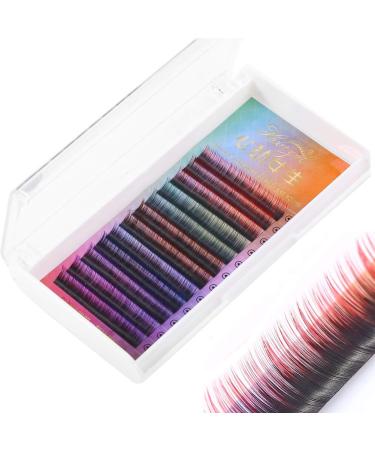 Color gradient false eyelashes color colored long eyelashes natural look eyelashes handmade reusable color colorful artificial eyelashes (10mm)