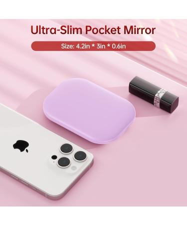 Benbilry Ultra-Slim Lighted Compact Travel Makeup Mirror Rechargeable 1X/3X LED Pocket Mirror with 3 Color Dimmable Lights Magnetic Closure & Memory Function Small Hand Mirror for Purse Purple - Buy Online on GoSupps.com