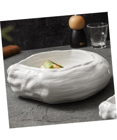 Cabilock Salad Bowl Household Food Bowl Kitchen Supplies Ceramic Dessert Bowl Ceramics Hotel Delicate 15.50X14.00X6.00CM As Shown - Buy Online on GoSupps.com